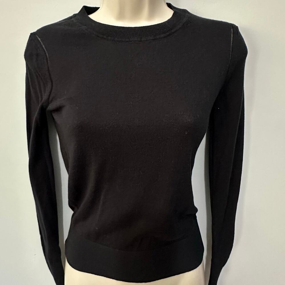 Banana Republic Factory Forever Sweater Womens XXS Black Crewneck Minimalist